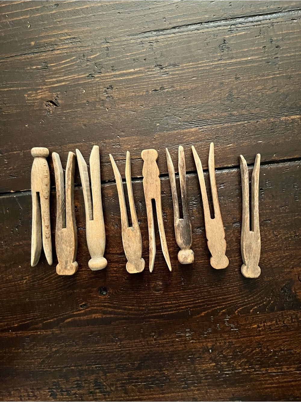 Vintage Wooden Clothespins (Set of 8)